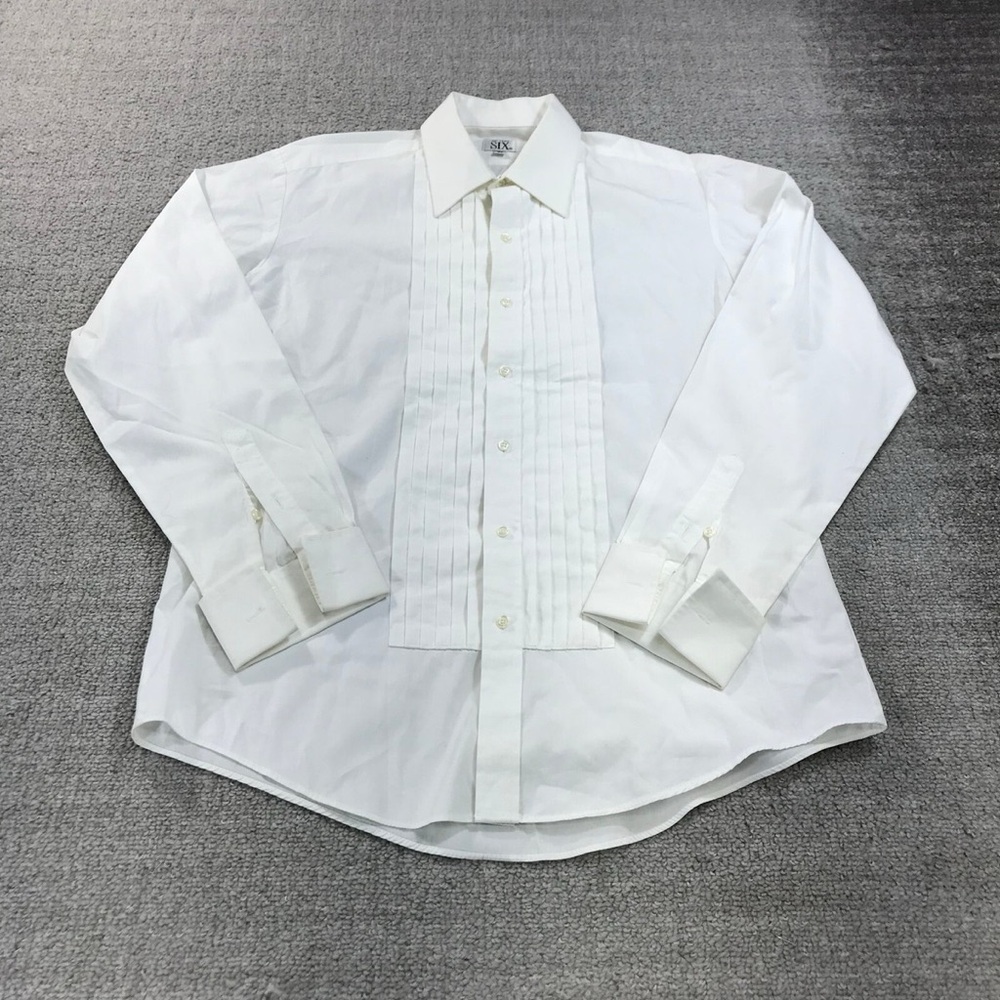 Men’s After Six White Cotton Tuxedo Shirt - Size 14.5/33 Sleeve